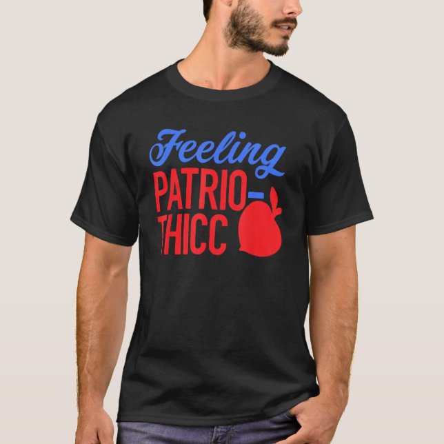 T-shirt Sentiment Patrio-tardif Drôle 4 juillet (Devant)