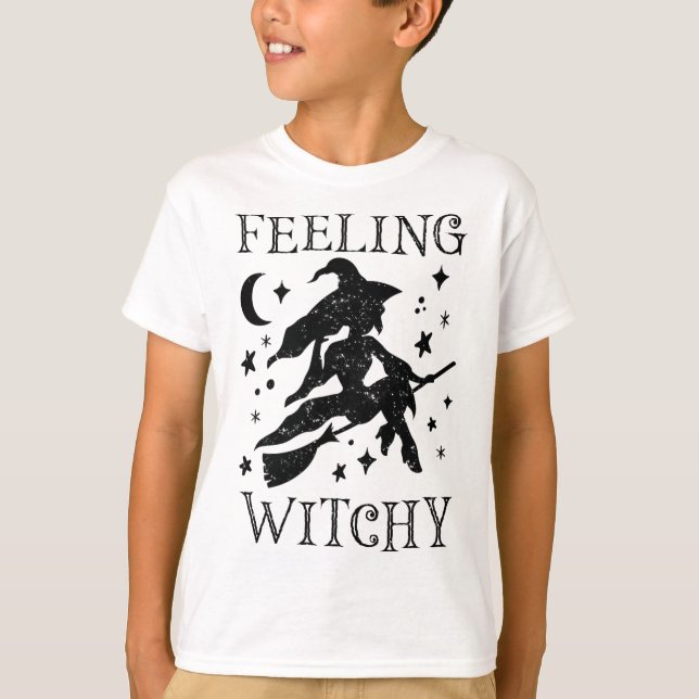 T-shirt Sentiment Witchy Funny Halloween Vibes sorcières K (Devant)