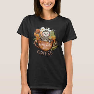 T-shirt Sentir Slotheure Besoin D'Un Café Fall Sloth Café 