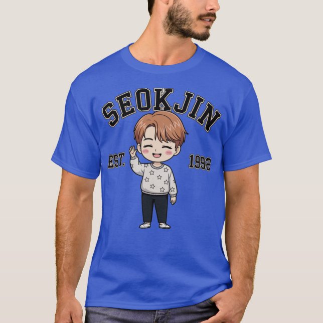 T-shirt SeokJin EST.1992 Ventilateurs style Chibi Gif (Devant)