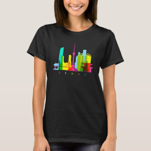 T-shirt Séoul Corée du Sud Coloré Sud-Coréen Skyline Ea