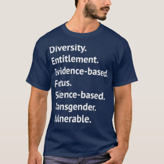T-shirt Sept mots blancs interdits 