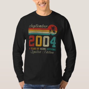 T-shirt Septembre 18 Année Vieux Vintage 2004 18e annivers