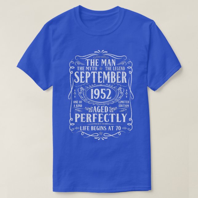 T-shirt Septembre 1952 Mythe de l'Homme Légende 70e annive (Design devant)