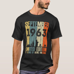 T-shirt Septembre 1963 60 Anniversaire 60 Anniversaire 196