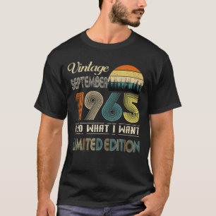 T-shirt Septembre 1965 Anniversaire Vintage de 57 ans