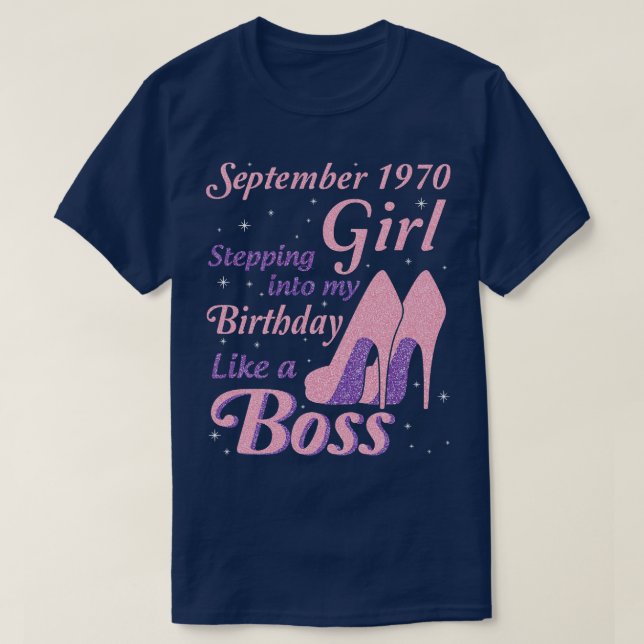 T-shirt Septembre 1970 La Fille Entrant Dans Mon Anniversa (Design devant)