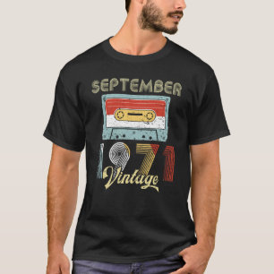 T-shirt Septembre 1971 enregistreur à cassettes vintage