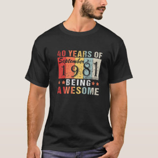 T-shirt Septembre 1981 40 Ans D'Être Un Cool Impressionnan