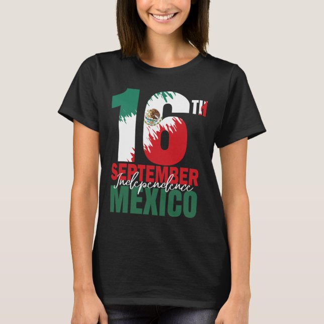 T-shirt Septembre Fête de l'Indépendance Mexicaine Chemise (Devant)