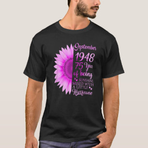T-shirt Septembre Fille 1948 75e anniversaire 75 ans