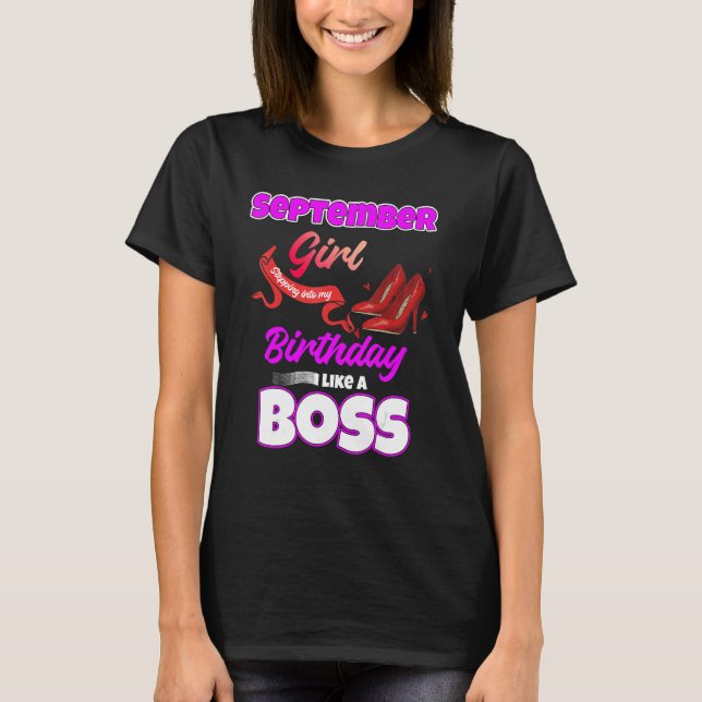 T-shirt Septembre Fille Entrant Dans Mon Anniversaire Comm (Devant)
