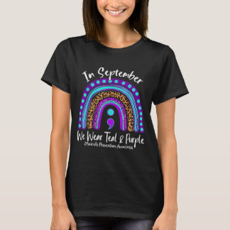 T-shirt Septembre Nous Portons Le Bleu Turquoise Violet Pr