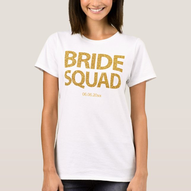 T-shirt Séquences d'or de l'équipe de mariées personnalisé (Devant)