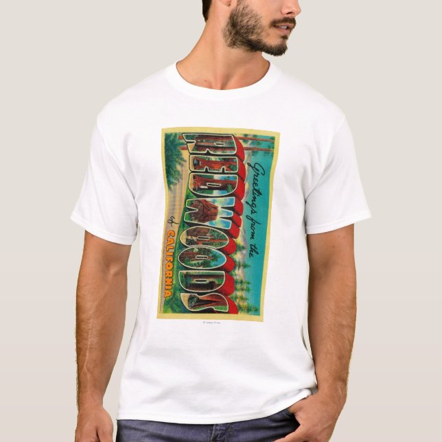T-shirt Séquoias, la Californie - grandes scènes de lettre (Devant)