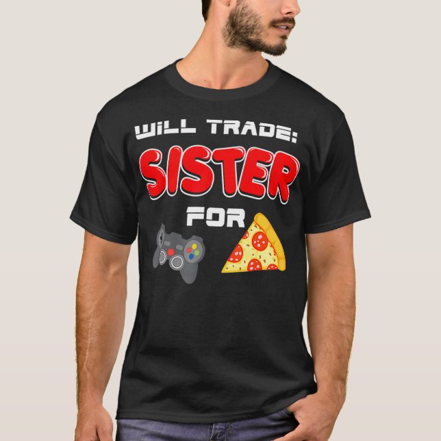T-shirt Sera La Soeur Pour Jeux Vidéo Et Pizza Brothe (Devant)