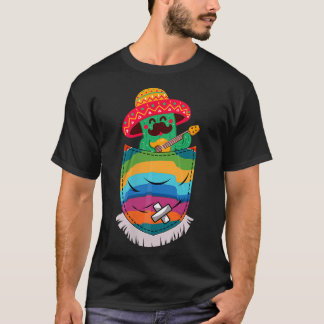 T-shirt Serape Pocket Pinata Meican cactus guitare Fiesta 