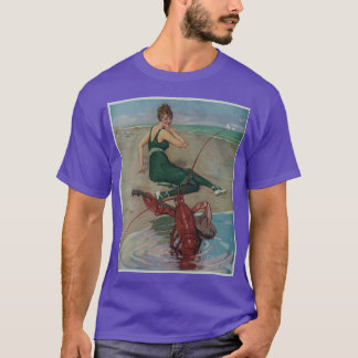 T-shirt Sérénade de guitare de homard vintage 1914