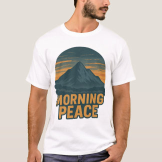 T-shirt Serene Mountain Sunrise Retro Emblem