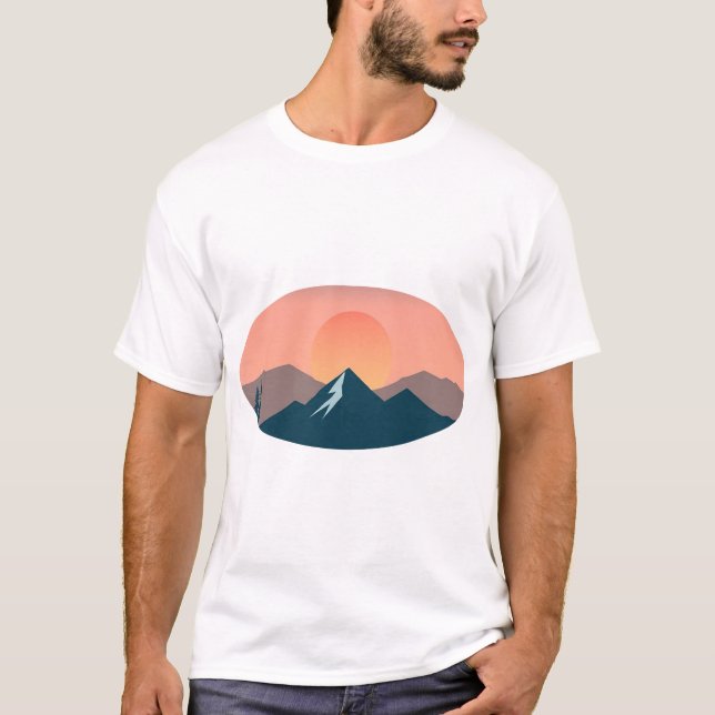 T-shirt Serene Mountain Sunset  (Devant)
