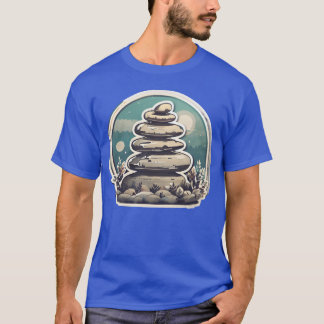 T-shirt Serene Rock Stack Moonlit Scene girl