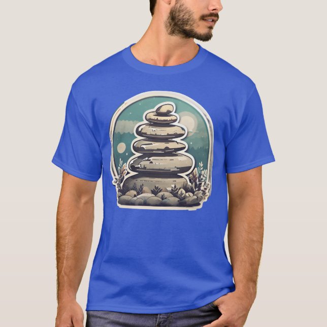 T-shirt Serene Rock Stack Moonlit Scene girl (Devant)
