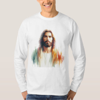 T-shirt Serene Watercolor Jesus Christ Portrait – Spiritua