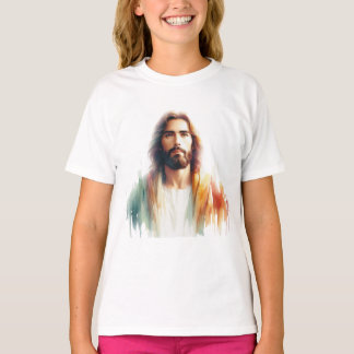 T-shirt Serene Watercolor Jesus Christ Portrait – Spiritua