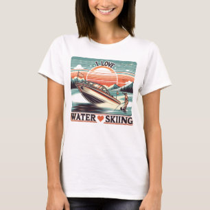 T-shirt Serene Waters : Femme en bateau avec I Love Water 