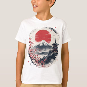 T-shirt Sérénité du coucher de soleil sur le mont Fuji – A
