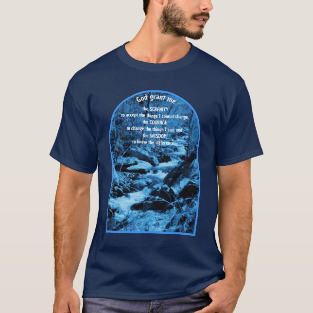 T-shirt Serenity Prayer Flowing Brook Inspirational  (Devant)