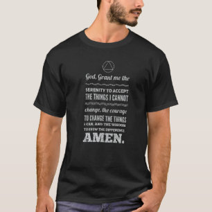 T-shirt Serenity Prayer Mots Sobriety Inspiration