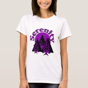 T-shirt SERENITY   Quota Modern Black Purple Moon Tree
