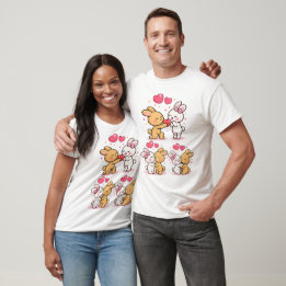 T-shirt Série Bunny Love — Lapin Romantique Mignon