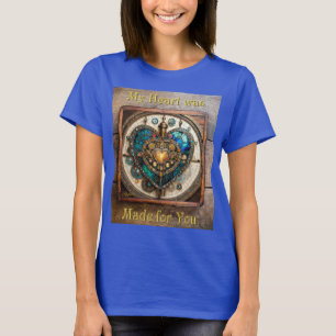 T-shirt Série Coeur en verre doré Steampunk Steampunk