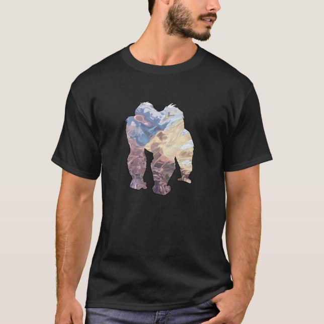 T-SHIRT SÉRIE DE PEINTURE - BLEU MONKEY FIRE DARK (Devant)