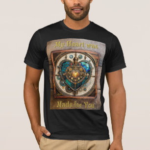 T-shirt Série Steampunk Cœur en Verre Teinté Doré
