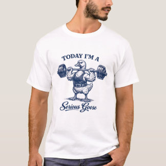 T-shirt Sérieux Lève-Poids de Gym Canard