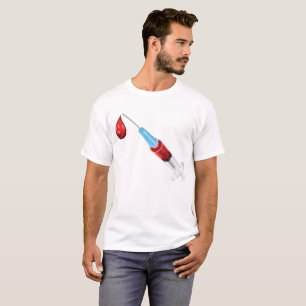 T-shirt Seringue de sang avec une goutte rouge