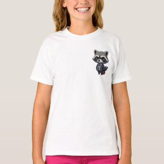 T-shirt Serious Cartoon Raccoon Businessman Wearing Suit a
