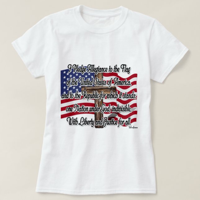 T-shirt Serment de fidélité avec le drapeau et la croix (Design devant)