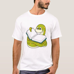 T-shirt Serpent à la lecture avec livre