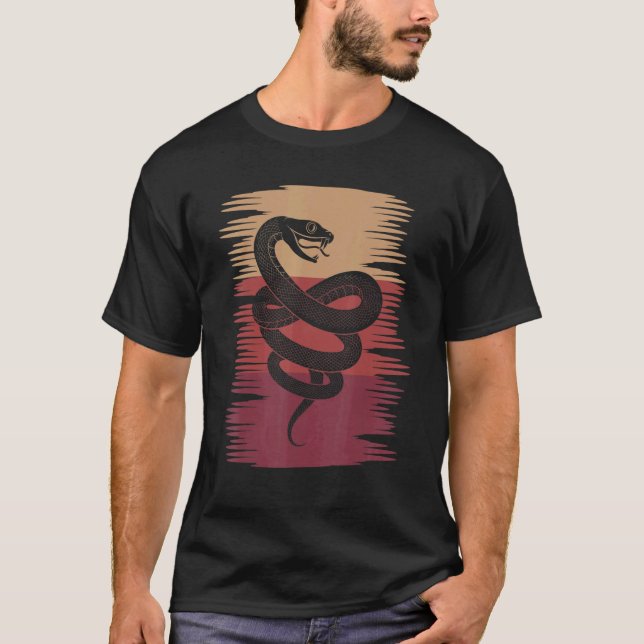 T-shirt Serpent animal rétro Gardien de reptiles Serpent a (Devant)