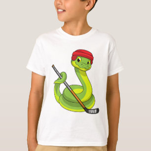 T-shirt Serpent au hockey sur glace avec bâton de hockey s