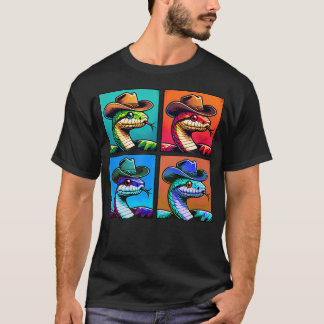 T-shirt Serpent Avec Chapeau De Cowboy Drôle Animal Cowboy