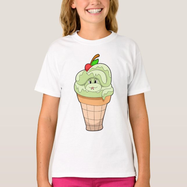 T-shirt Serpent avec cône crème glacée & cerise (Devant)