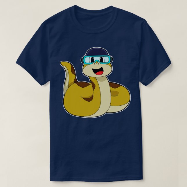 T-shirt Serpent avec lunettes de natation (Design devant)