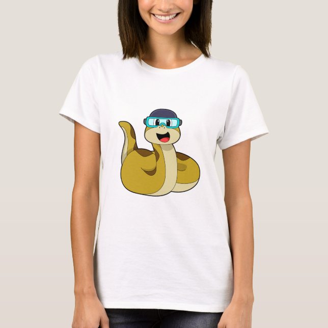 T-shirt Serpent avec lunettes de natation (Devant)