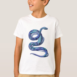 T-shirt Serpent bleu enroulé