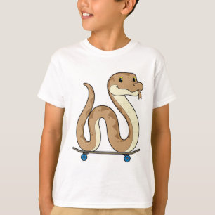 T-shirt Serpent comme patineur avec skateboard